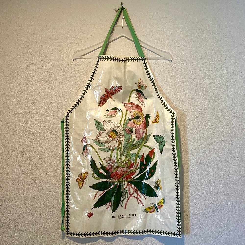 Portmeirion Botanic Garden Apron‎ Christmas Rose 32x21 Floral PVC